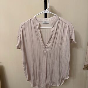 The Reset Light Pink V-Neck Blouse
